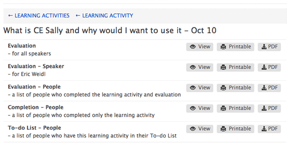 admin learning activity reports