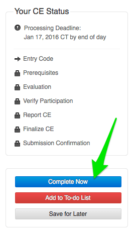 Complete Now button